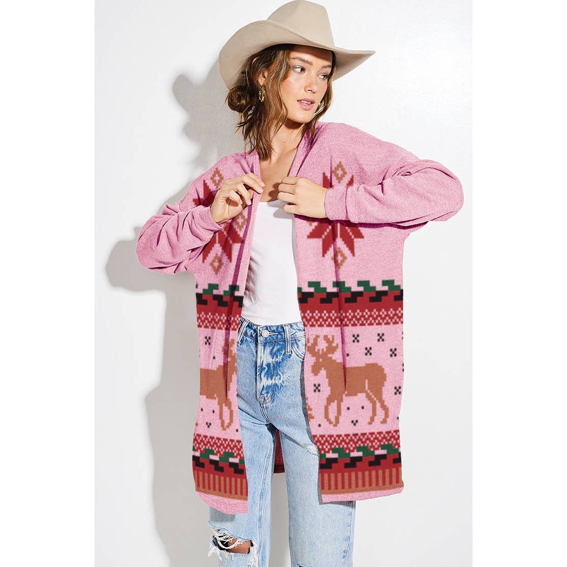 Phil Love – Großhandel Strickjacke – Damen – Strickjacke im lässigen Stil mit Weihnachtsmuster9