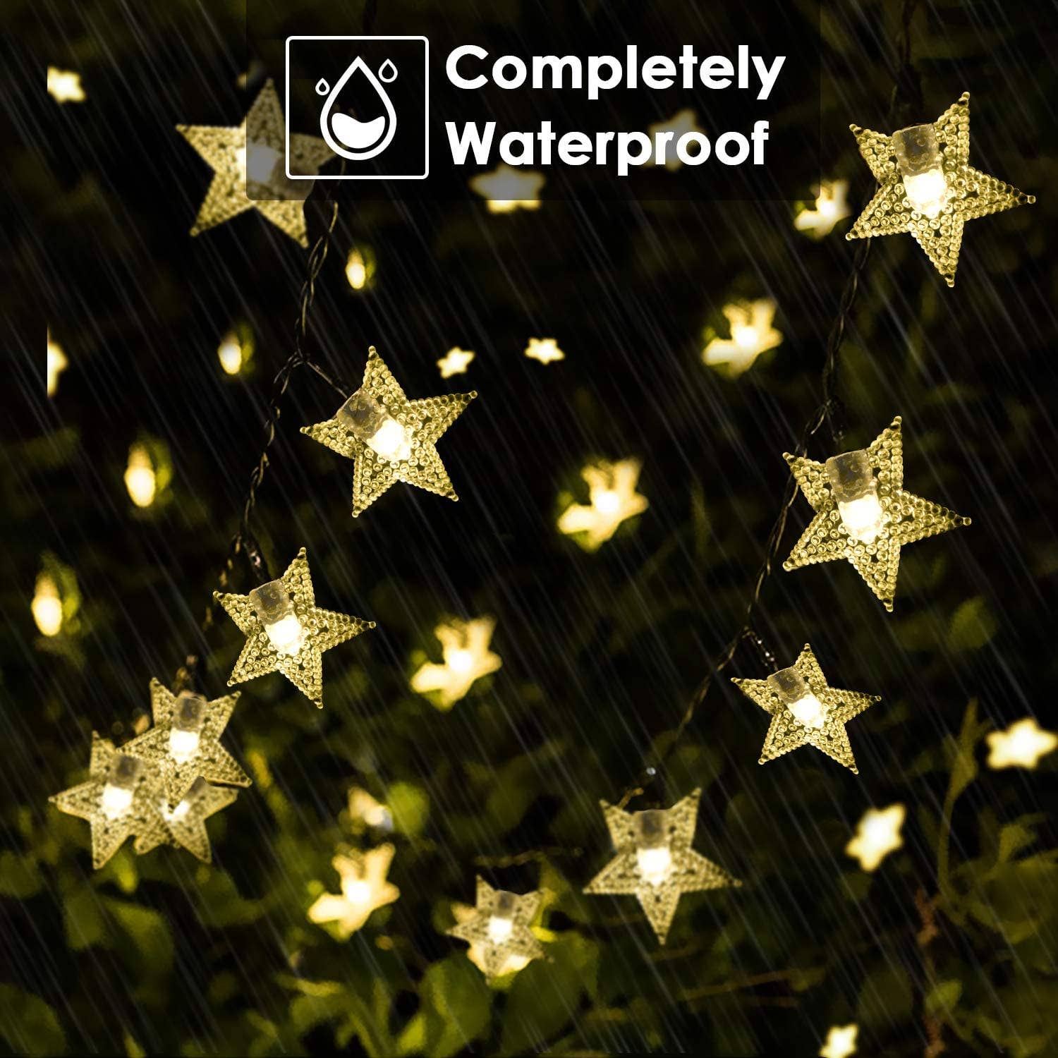 Perfect Holiday – wholesale String lights – 100 LED 32ft Solar String Light - Star - Warm White8