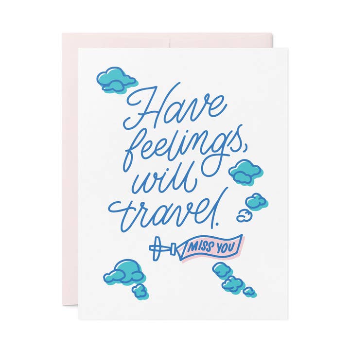 Will Travel Letterpress Card for wholesale by Friendly Fire Paper