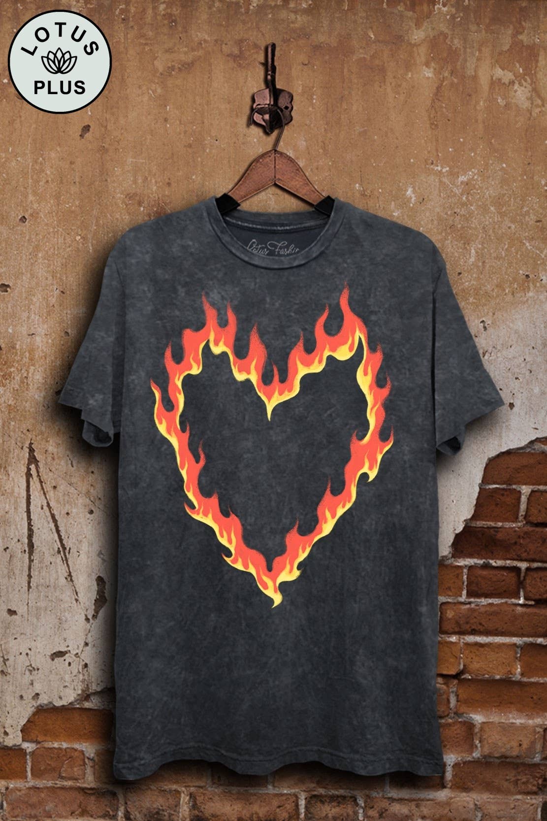Lotus Fashion Collection - Vente T-shirt à imprimés – femme - Top à motif Burning Heart2