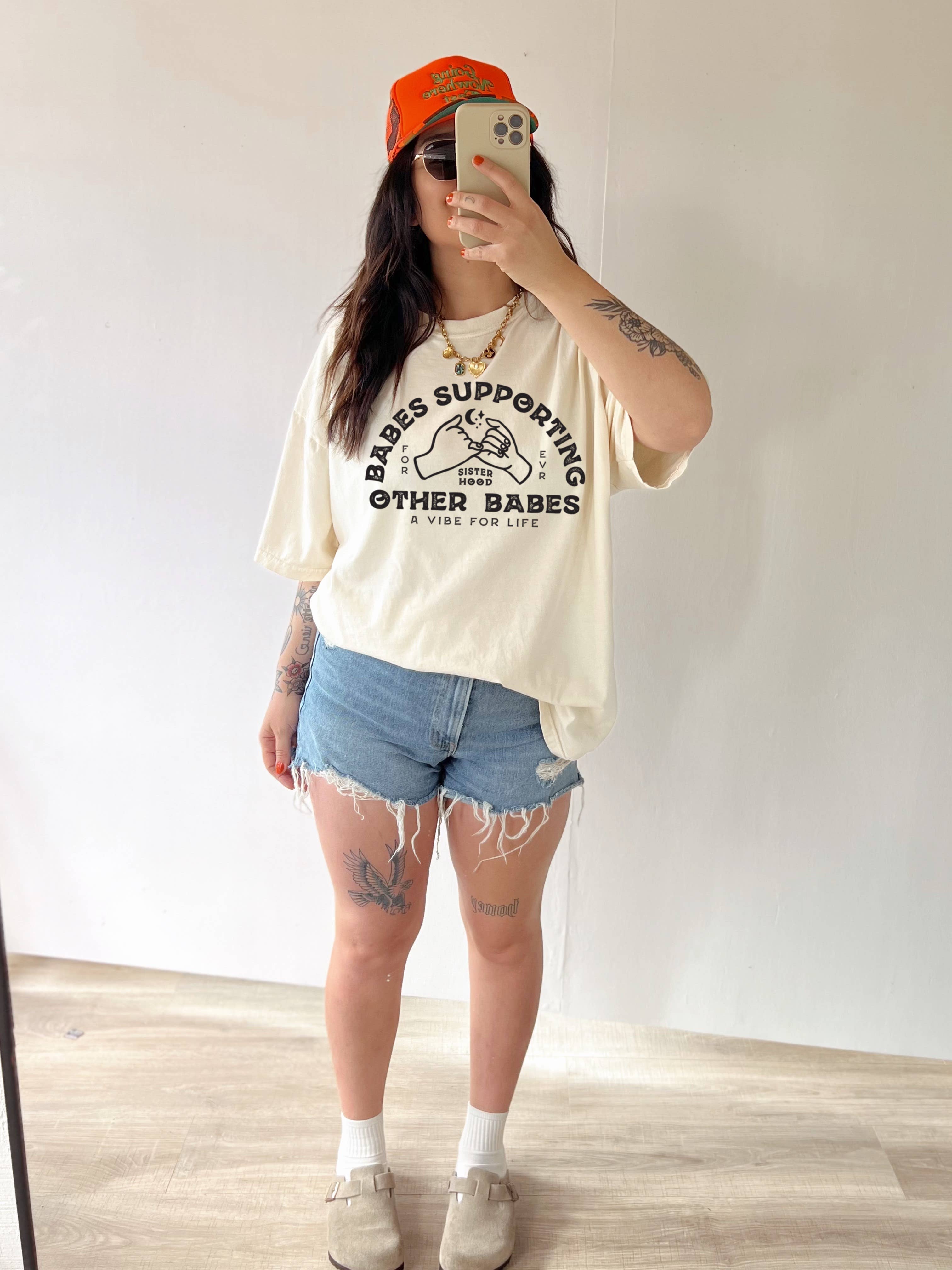 WE THE BABES - Wholesale T-Shirt (Graphic) - Women's - Babes Support Babes Feminist Tee  - Ivory4