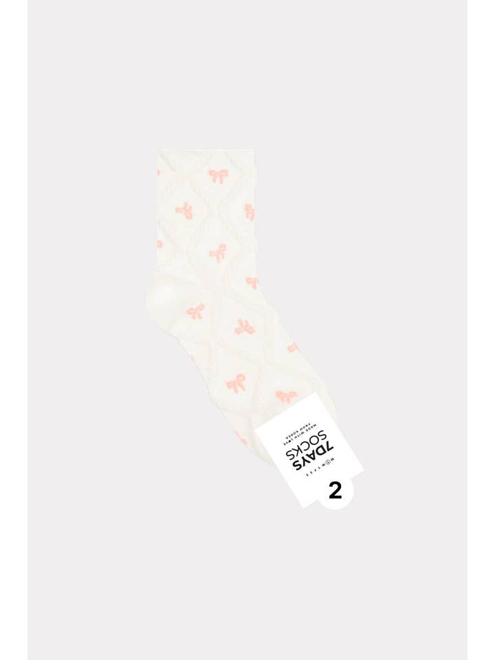 7DAYSSOCKS - Wholesale Socks - Women's - Women's Crew Romantic Bow Socks - Made in Korea1