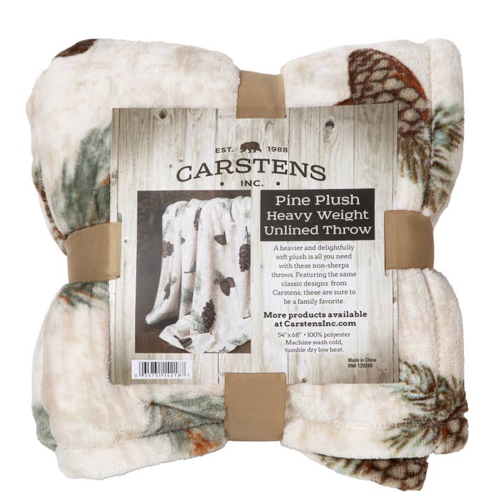 Carstens, Inc. - Wholesale Throw Blanket - Pine Heavy Plush Throw6