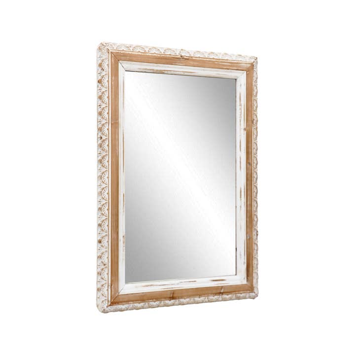 Paris Loft Inc - Wholesale Wall Mirror - PARISLOFT Rectangle Wall Mirror with Carved Wooden Frame