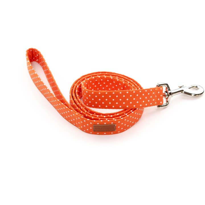 Orange Polka Dot Leash for wholesale by Puddle Jumper Pups