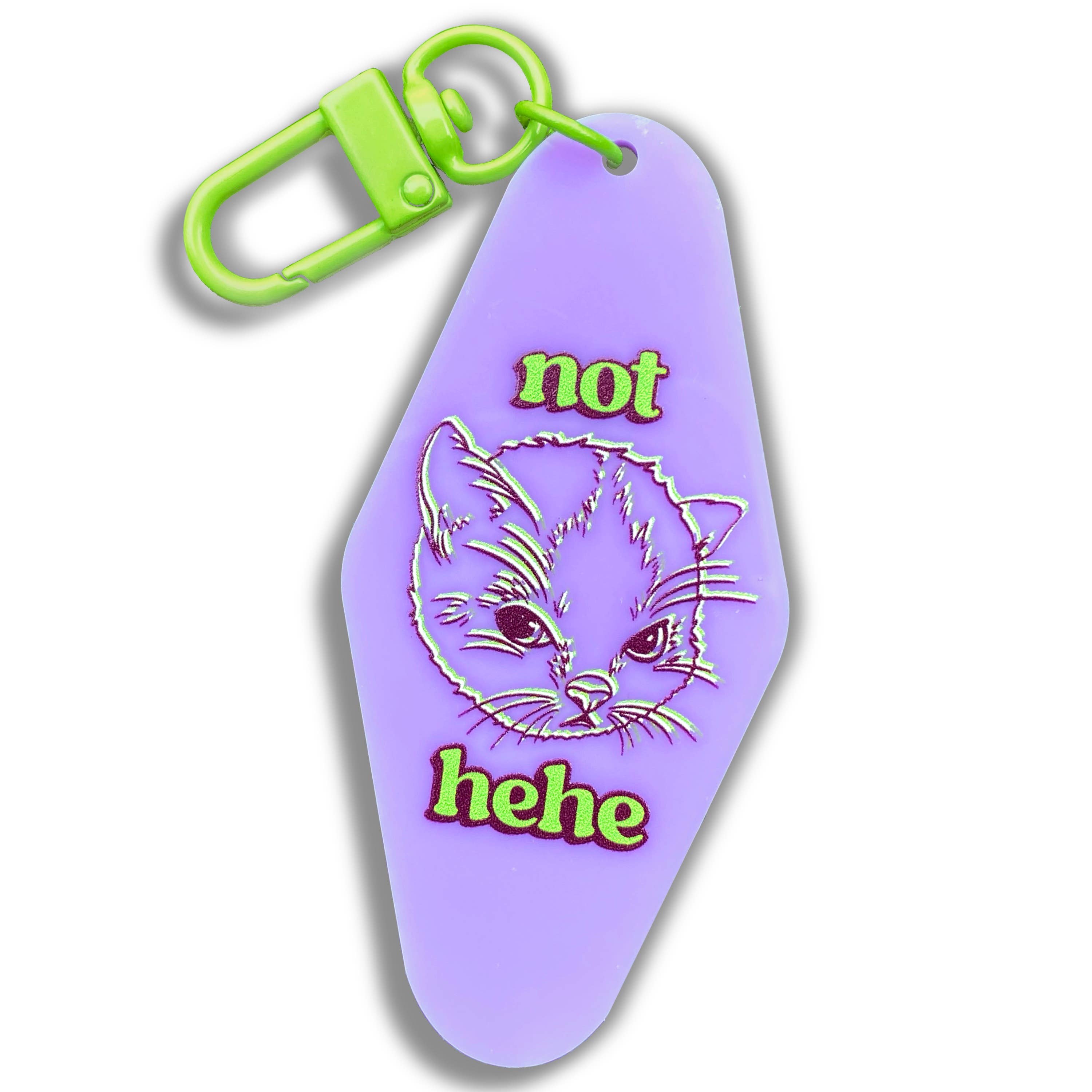 Trainer Hal’s Item Shop - Wholesale Keychain - Unisex - Hehe Cat Meme Keychain - Cute 2000s Weird Webcore Charm0