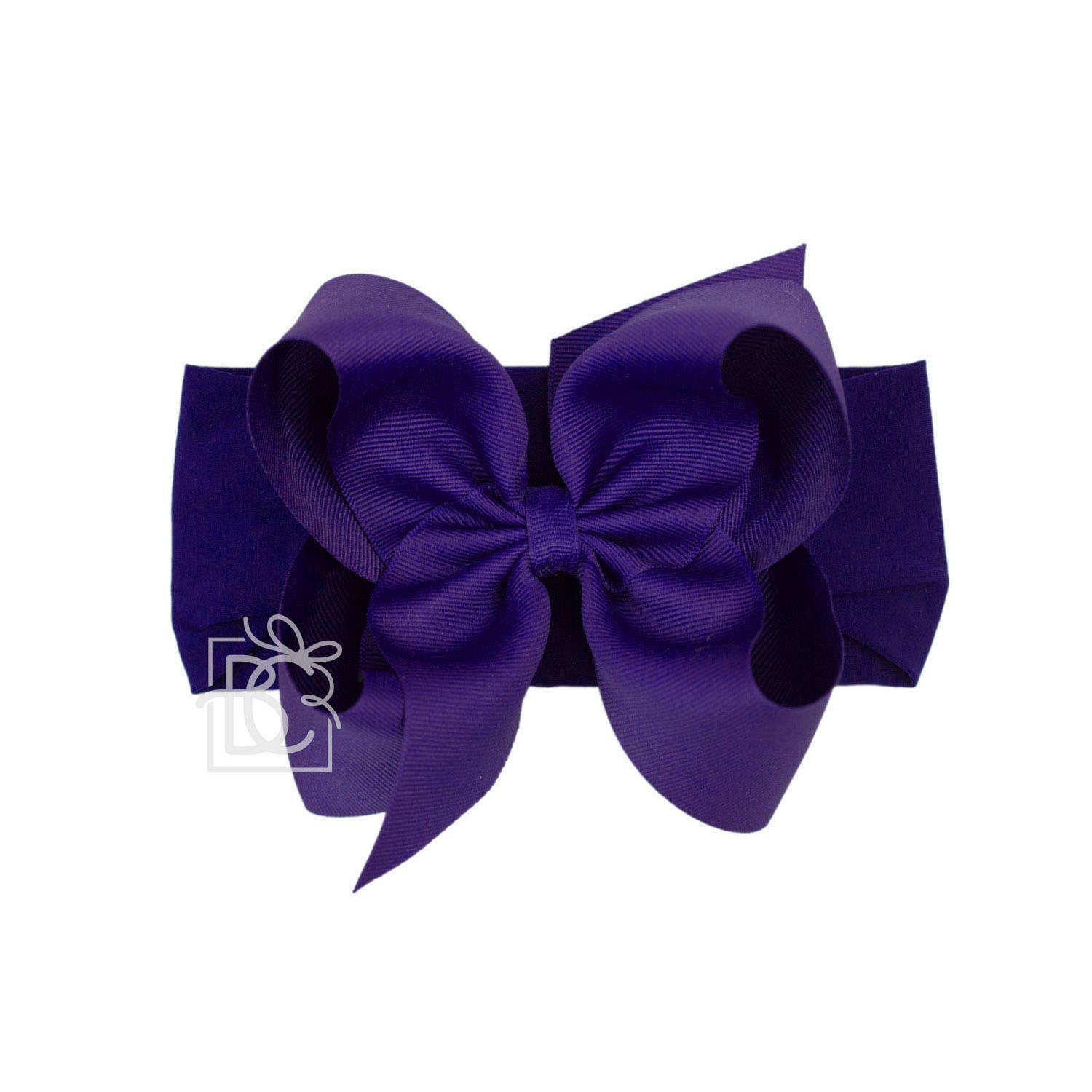 Beyond Creations, LLC - Wholesale Fashion Headband - Kids - WIDE PANTYHOSE HEADBAND W/CLASSIC GROSGRAIN BOW37