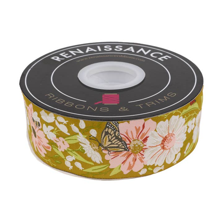 Farmstead - Farm Garden in Haystack - 2" width - by Stacy Iest Hsu - 15 Yard Spool for wholesale by Renaissance Ribbons