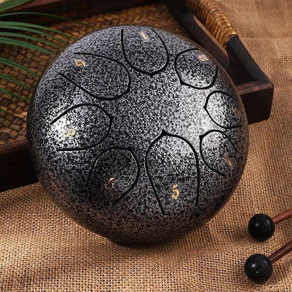 Showcase - Wholesale Meditation Supplies - TranquilTones 6" Garden Rain Drum in Matte Black3