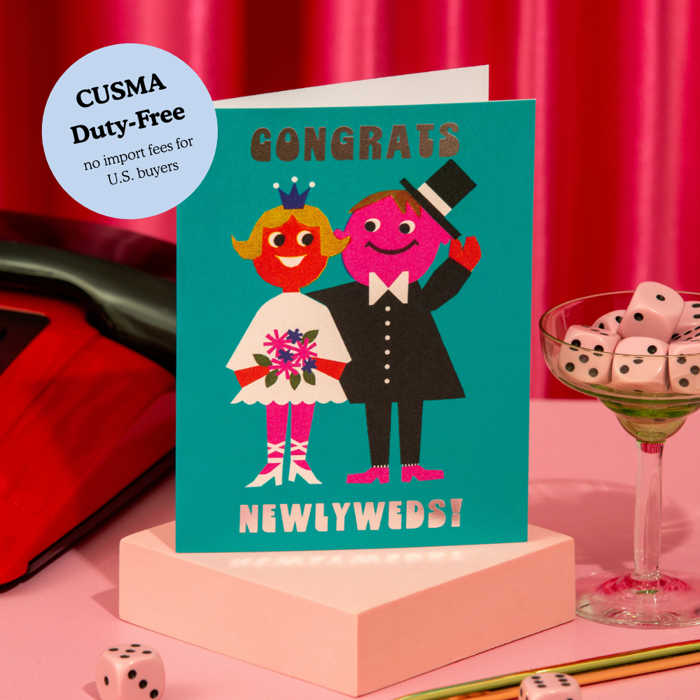 Lucky Goods Paper - Wholesale Wedding Card - Congrats Newlyweds! – Foil Wedding ✿ Couple Card0