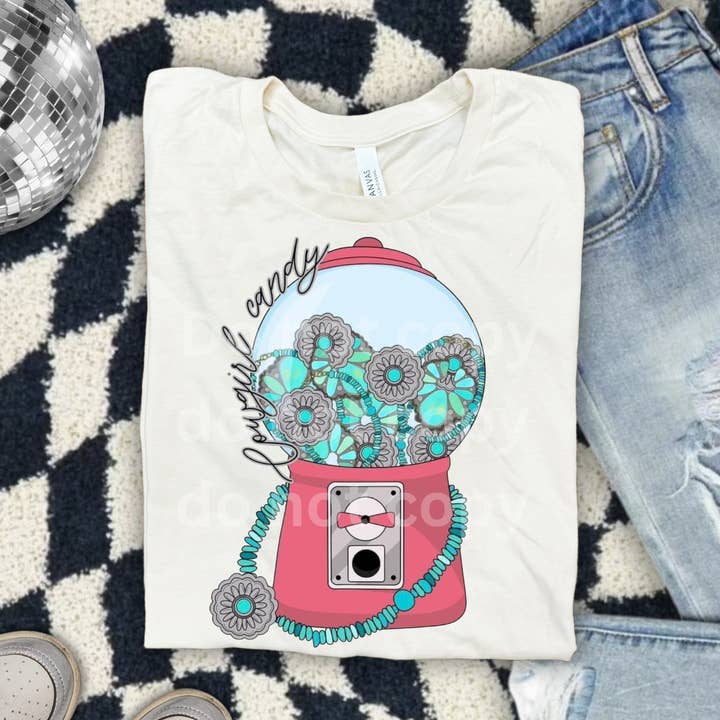 Cowgirl candy tee for wholesale by Rustic Rose Western Boutique