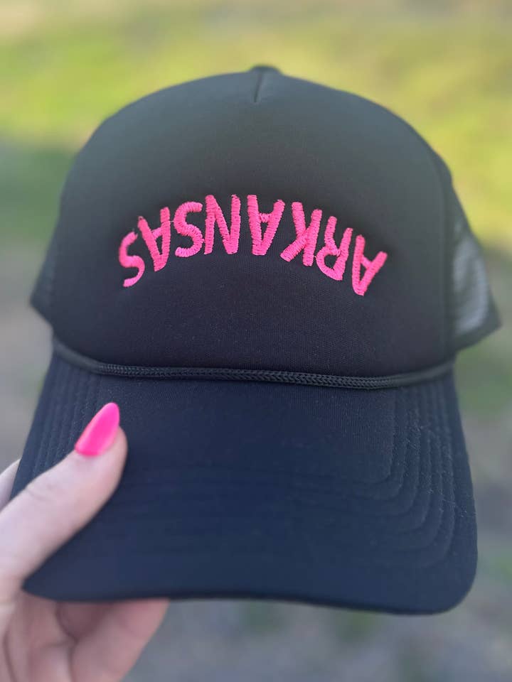 ARCHED UPSIDE DOWN STATE HAT for wholesale by Adelle Linen