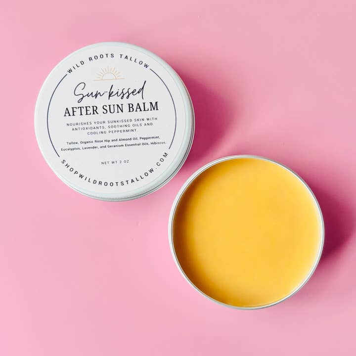 Sun-Kissed After Sun Balm for wholesale by Wild Roots Tallow Co.