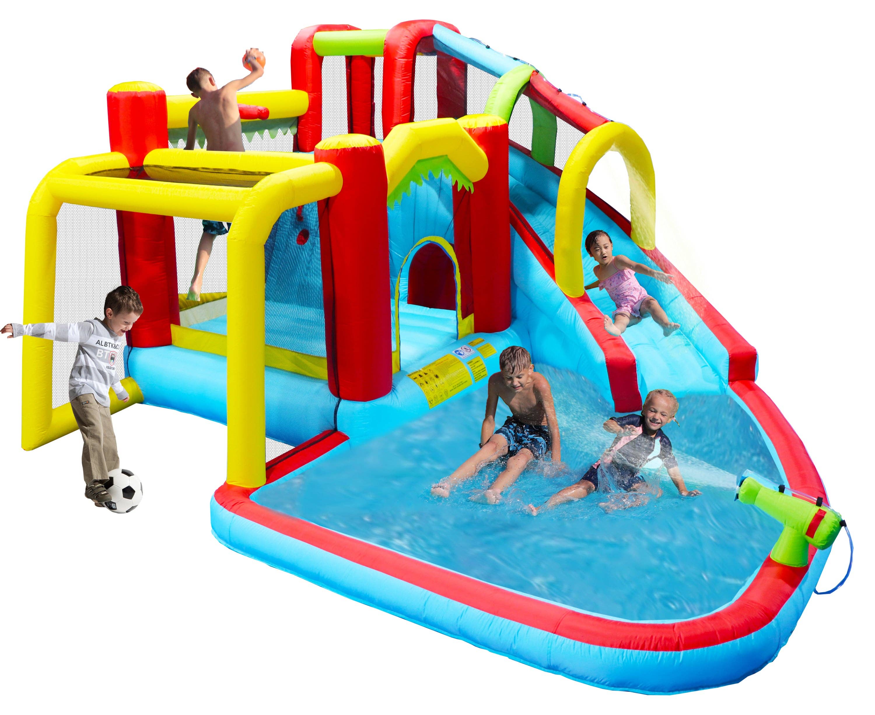 39F Inc. - Wholesale Inflatables - 7-in-1 Inflatable Water Park Bounce House – Slide, Pool 16