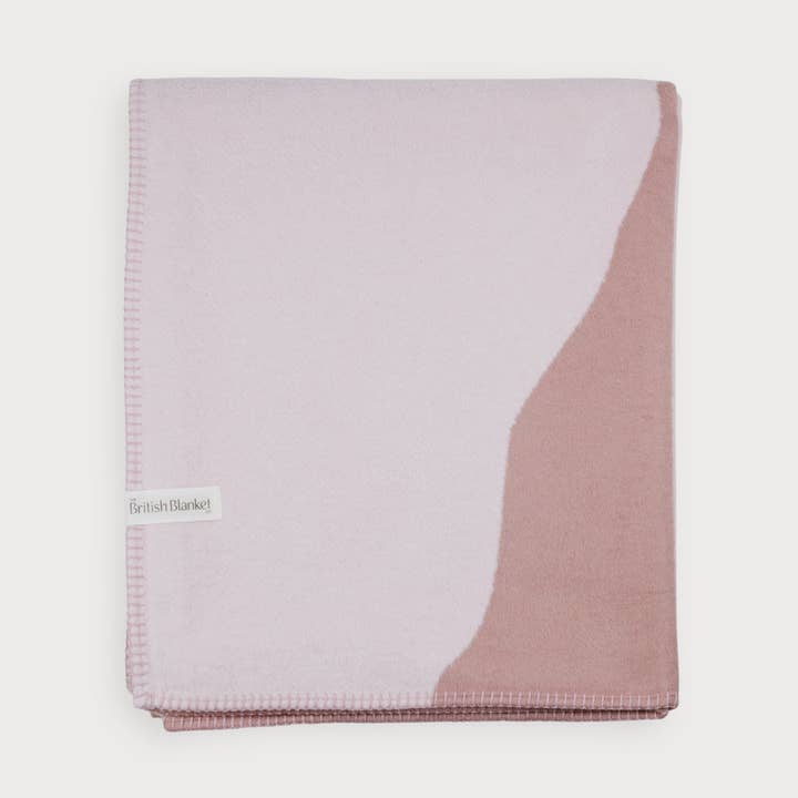 Cloud Cotton Blanket: Vale in Blush for wholesale by The British Blanket Company