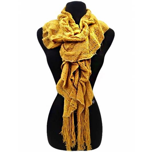 Cap Zone - Wholesale Scarf - Women's - Shinny Trimming Fringe Scarf