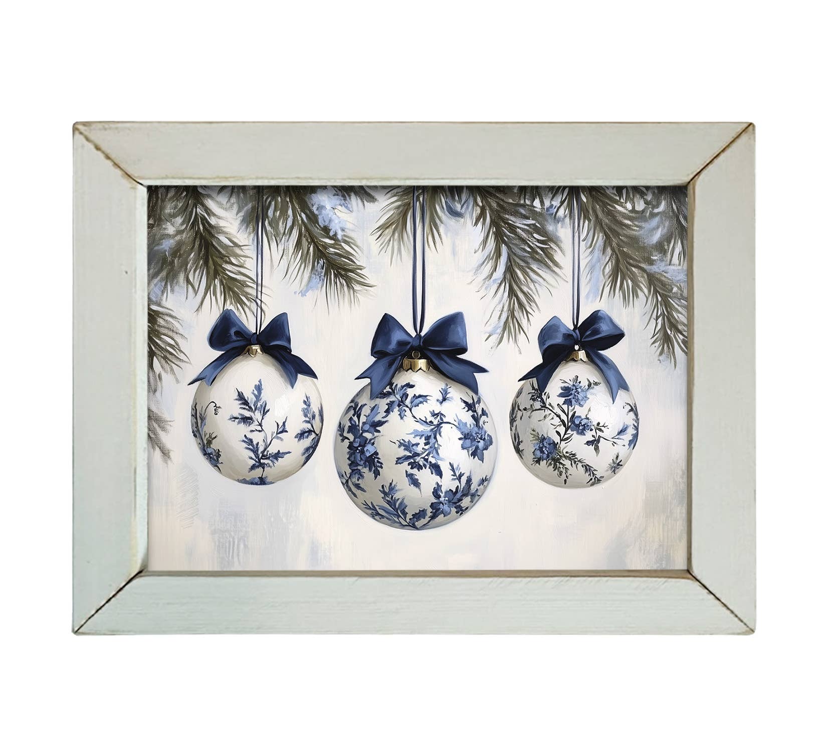 JanMichaels Art & Home - Vente Enseigne murale - HMK352L Trois ornements bleus2