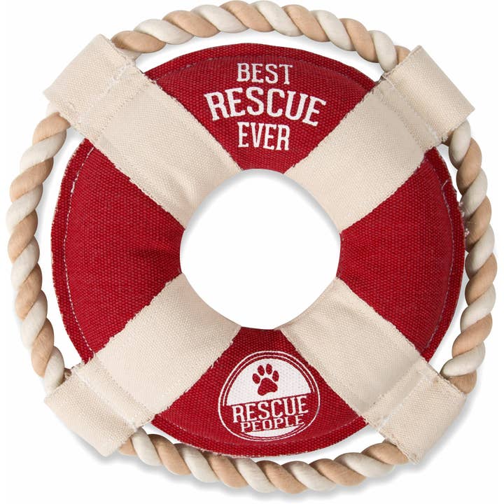 Pavilion - Wholesale Pet Rope Toy - Dog - Best Rescue Ever - 10" Canvas Dog Toy on Rope
