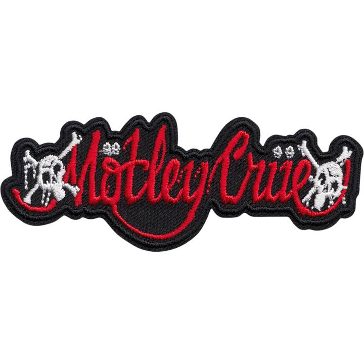Square Deal Recordings & Supplies - Vente Écusson - Patch - Motley Crue - Logo en forme de script avec crânes