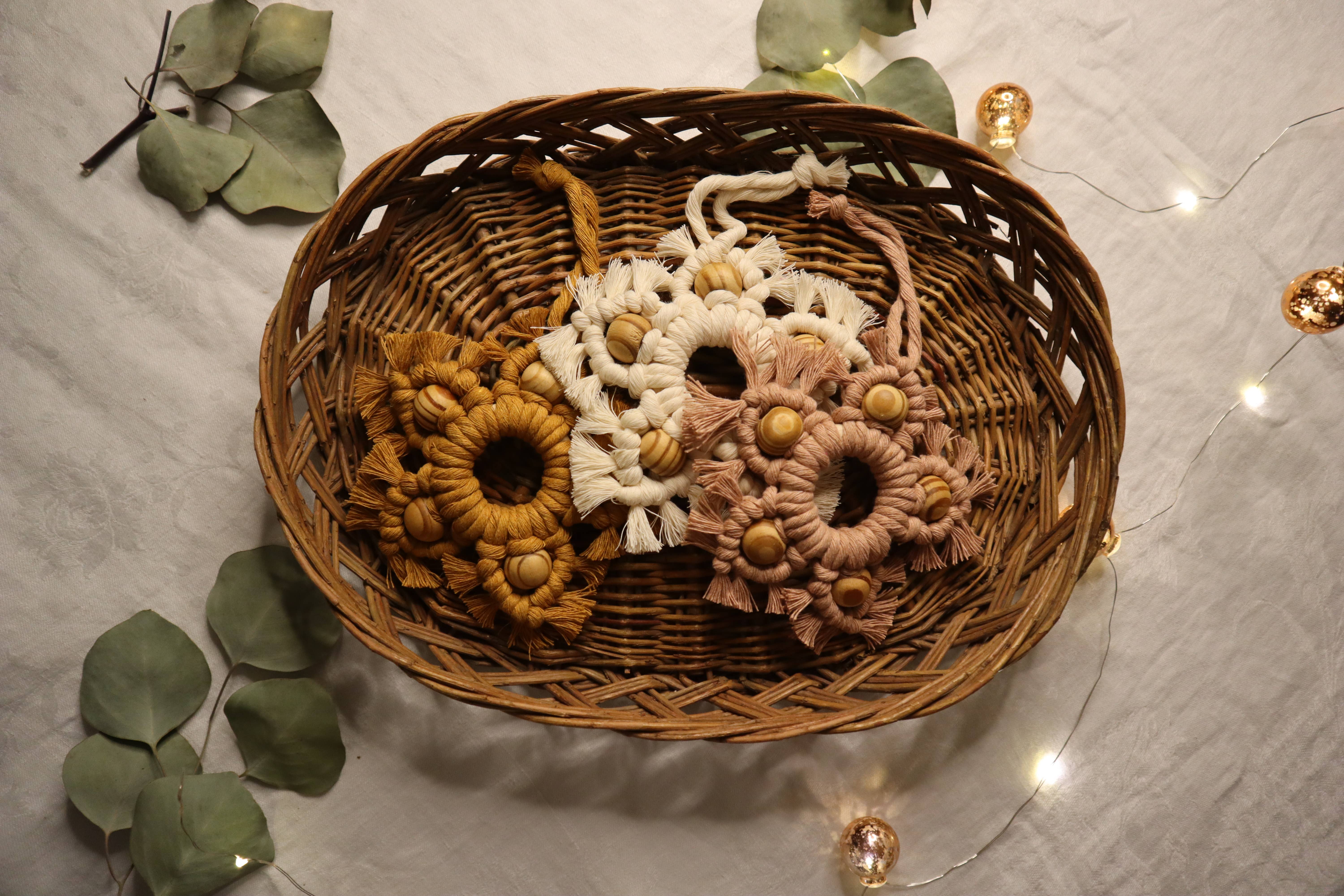 Radically You - Wholesale Ornament - Pink Boho Macrame Star Ornament4