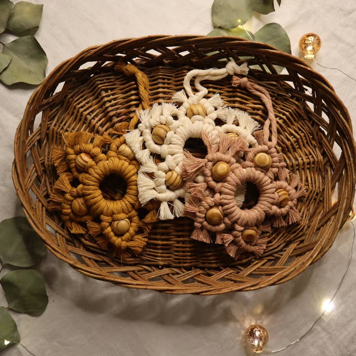 Radically You - Wholesale Ornament - Pink Boho Macrame Star Ornament4