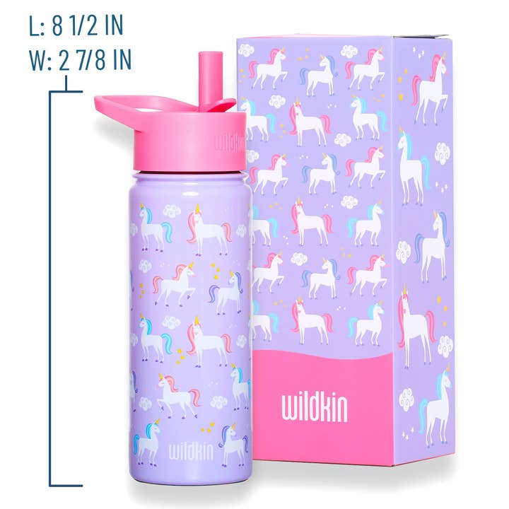 Wildkin - Wholesale Water Bottle - Unicorn 18 oz Steel Water Bottle3