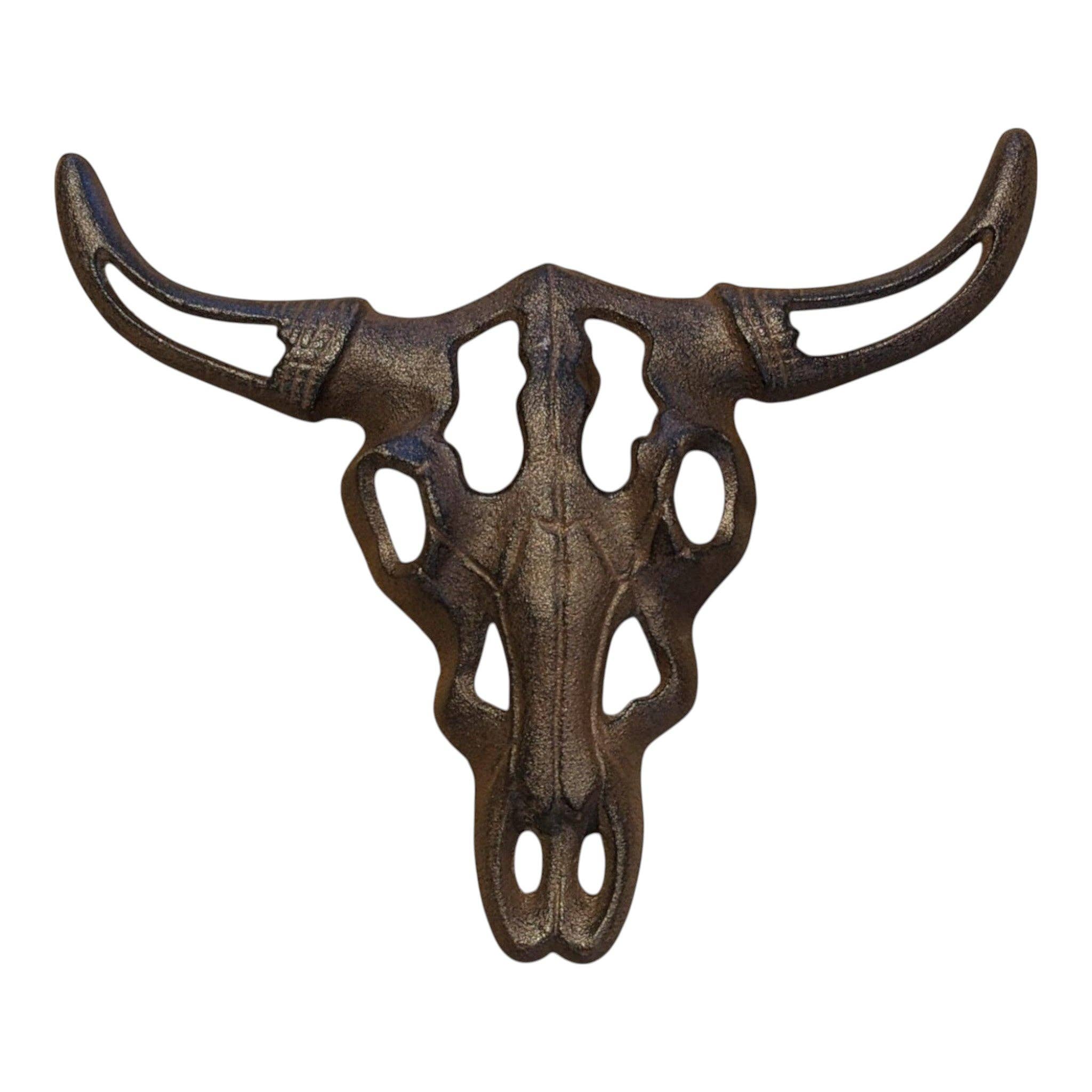 Iron & Blossom - Wholesale Wall Accent - Cast Iron Bull Skull Wall Decor - Western Farmhouse for Home, Cabin, or Ranch1
