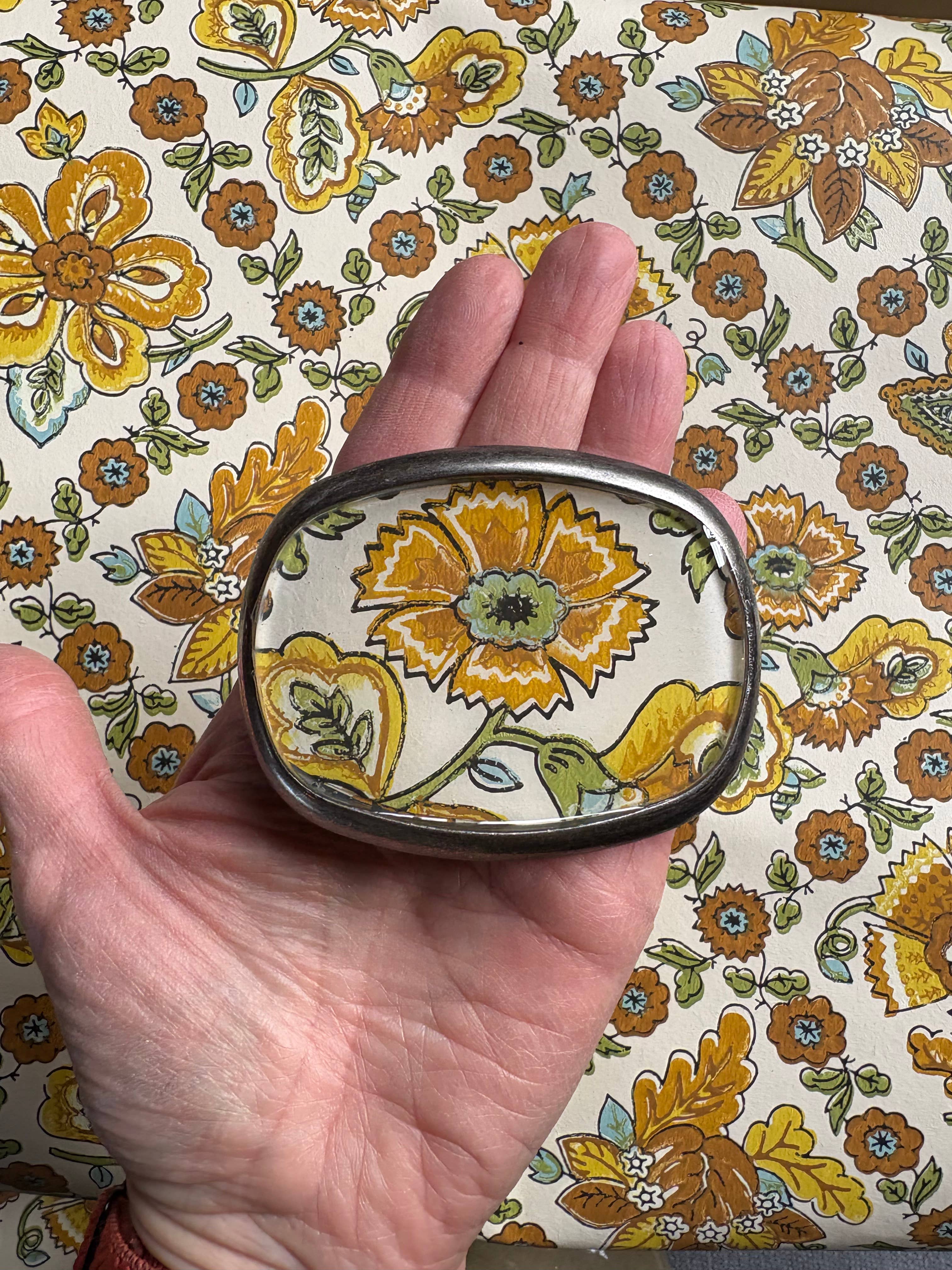 joeyfivecents - Wholesale Belt Buckle - Women's - Belt buckle -vintage earthy flowers neutral 70's botanicals 0