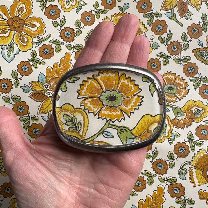 joeyfivecents - Wholesale Belt Buckle - Women's - Belt buckle -vintage earthy flowers neutral 70's botanicals