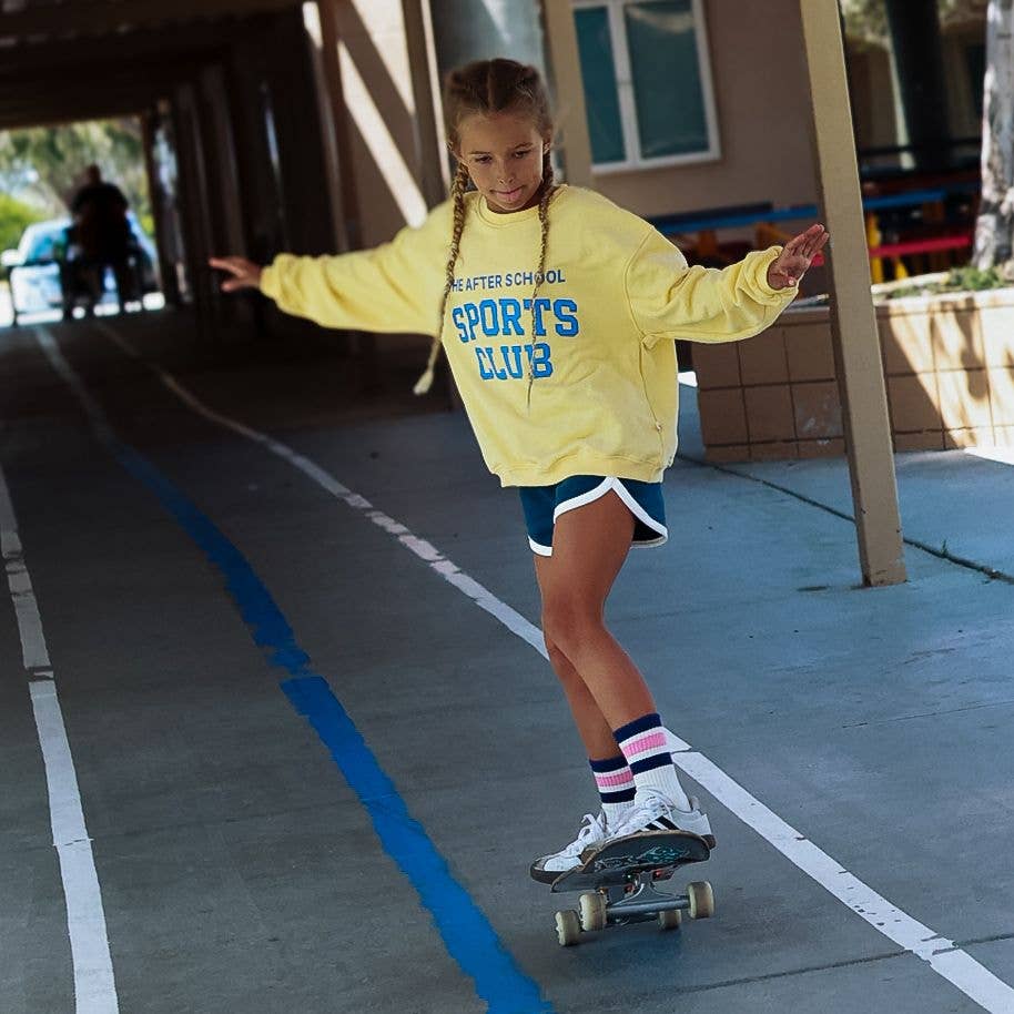 AFTER SCHOOL SPORTS CLUB | BUTTER YELLOW | oversized drop shoulder | KIDS for wholesale on Faire1