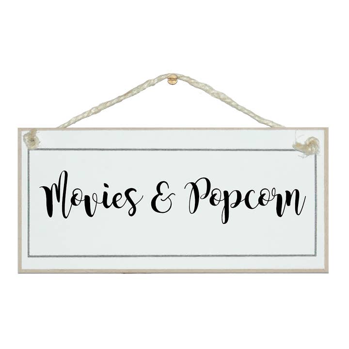 Filme und Popcorn-Home-Schilder für den Großhandel von Crafty Clara