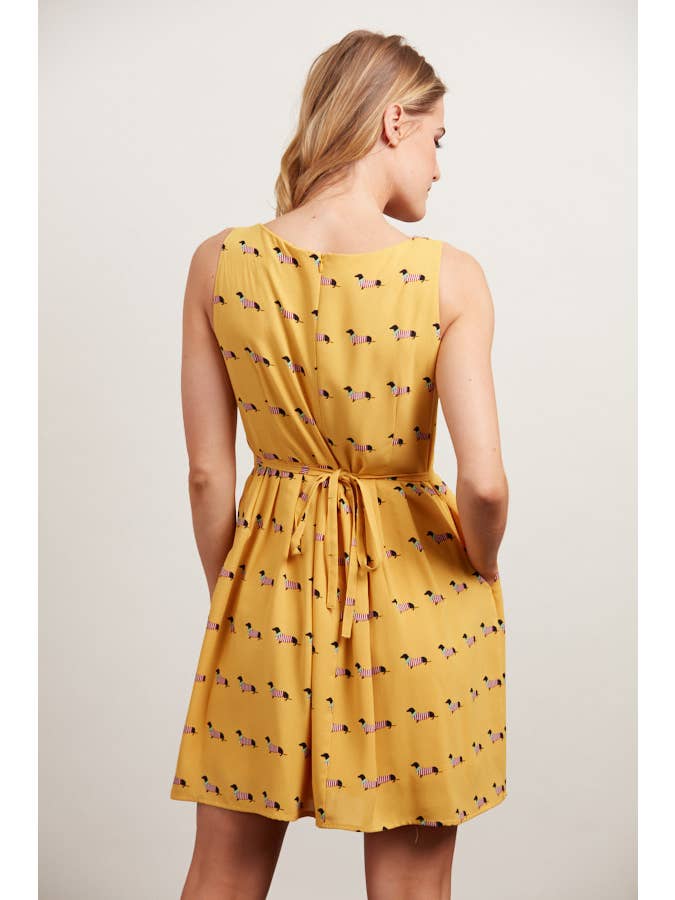 SM WARDROBE - Wholesale Dress - Women's - Wiener Dog Print Dressei3