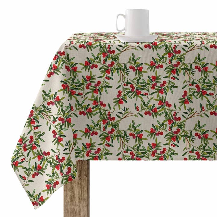 Stain Resistant Resin Tablecloth Christmas Leaves for wholesale by SG HOGAR