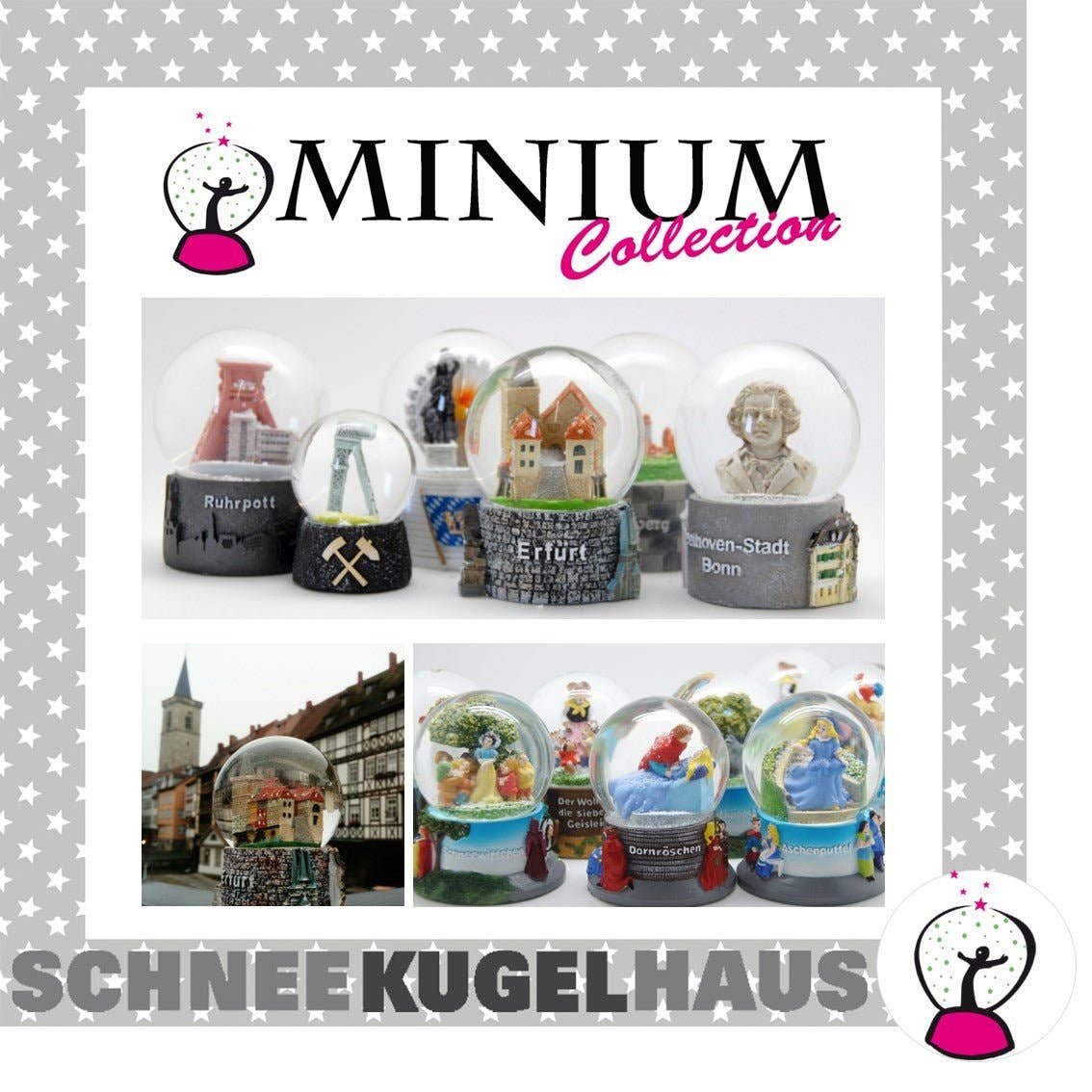 Schneekugelhaus – wholesale Snöglob - Barn och baby – Souvenir snöglob Aachen med Aachens domkyrka och skyline12