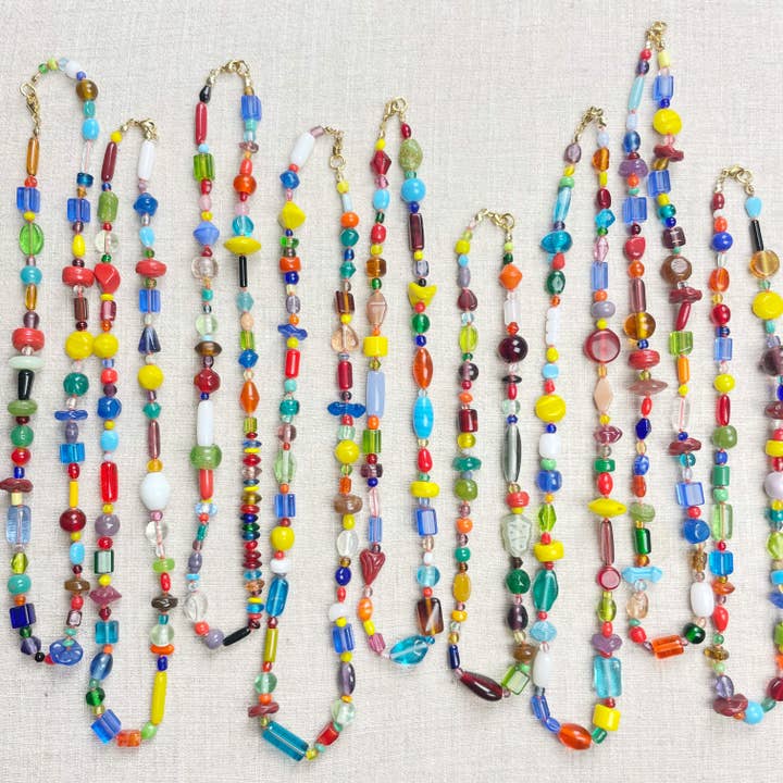 Retro kristallkonfetti handknuten pärlhalsband för wholesale av Ewelina Pas Jewelry