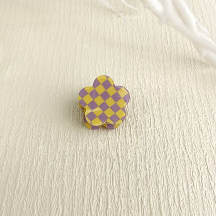 mildstyles - Wholesale Hair Clip - Women's - Mini Checkerboard Flower Hair Clip2