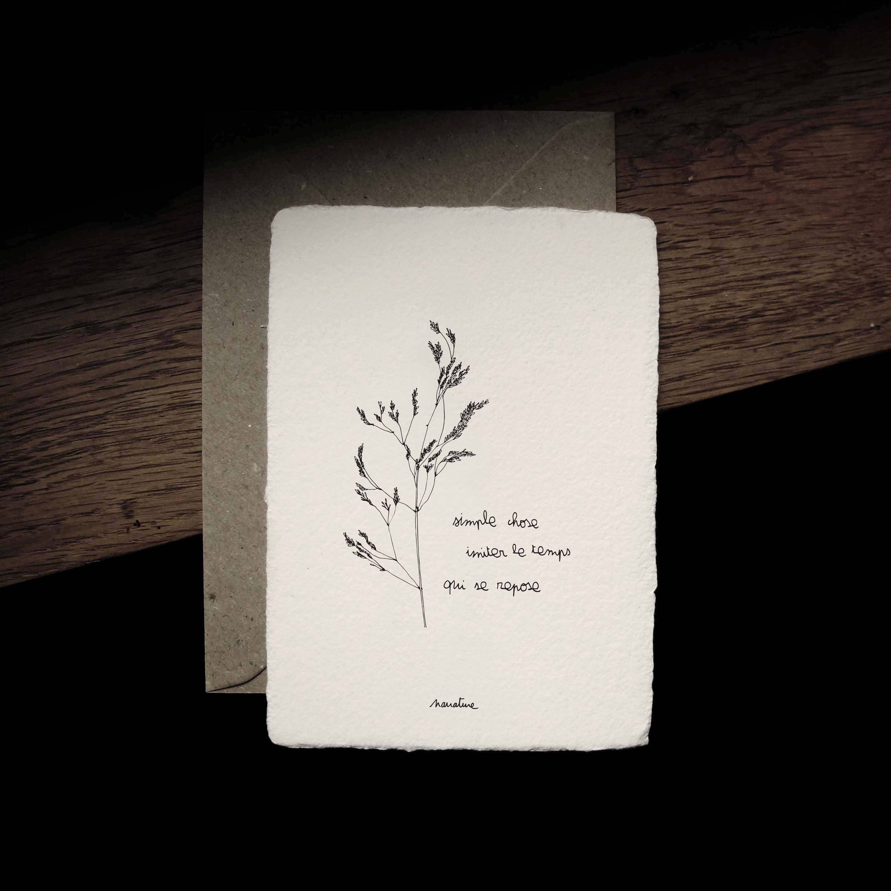 Narrature - Wholesale Everyday Greeting Card - Simple things - 10x15 card and recycled envelope0