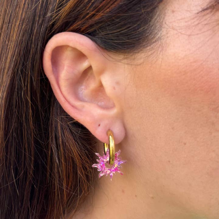 Les Nicolettes - Wholesale Hoop Earrings - Creoles Sun Barbiecore1