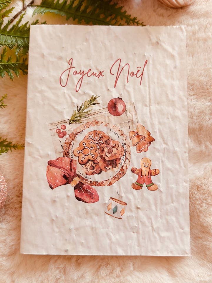 Merry Christmas Cookies Plant Card for wholesale by Bibiche Raconte Des Salades