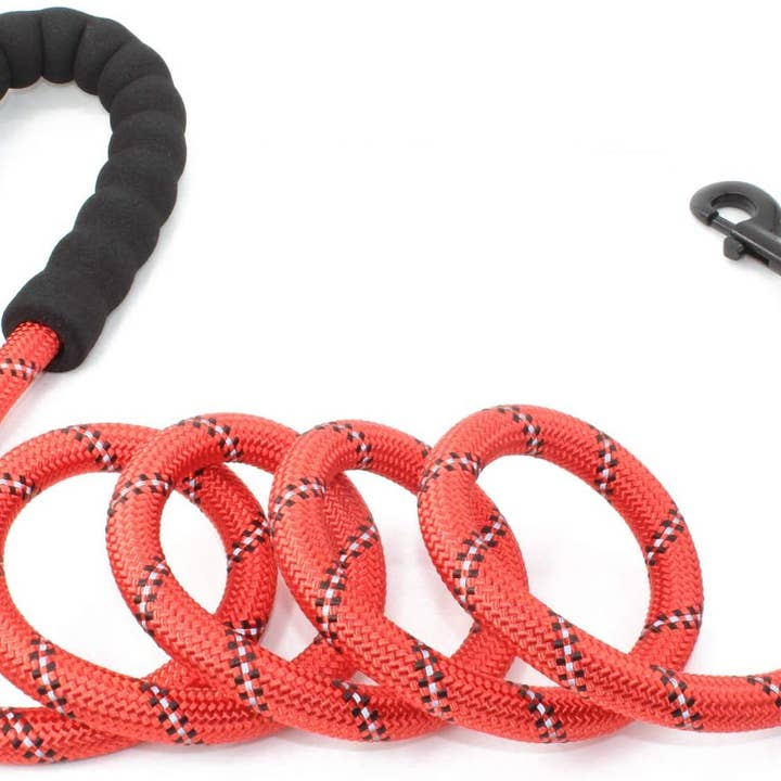 Braided Rope Leash - Red for wholesale by DOGGY TALES