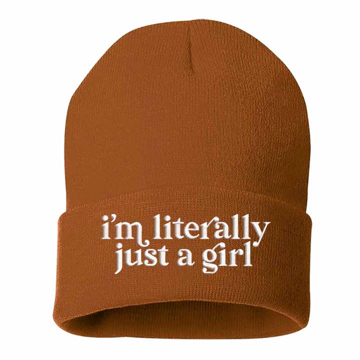 I’m Literally Just a Girl Embroidered Beanie for wholesale by DSY Lifestyle