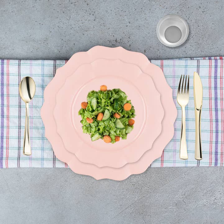 Smarty had a Party - Wholesale Dinnerware Set - Pearl Pink Round Lotus Dinnerware Value Set - 20 Sets