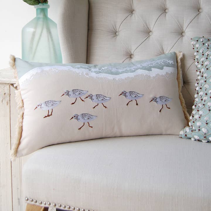 Rightside Design - Wholesale Lumbar Pillow - Sandpiper Bird Sprint Indoor Throw Pillow1