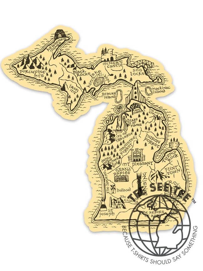 The Original Lord of Michigan Sticker for wholesale by Idea Farm LLC