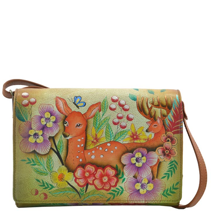 Crossbody met klep met meerdere compartimenten - 7292 voor wholesale door Anuschka Europe