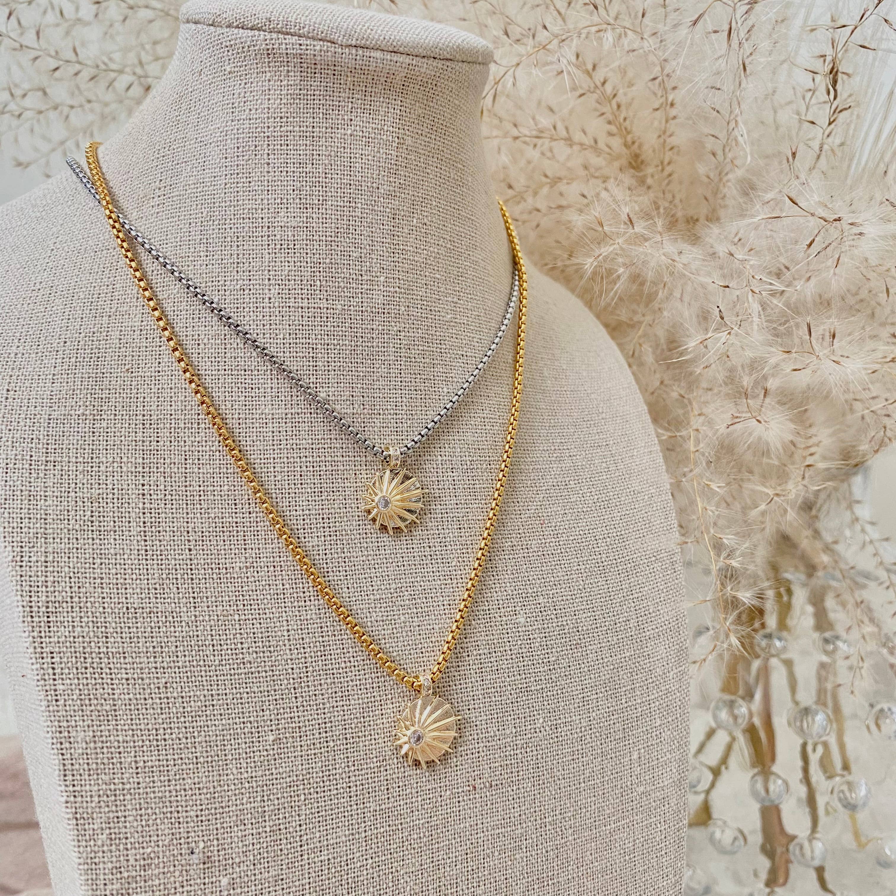 Amady Jewelry – Großhandel Kette mit Anhänger/Charm – Sonnenaufgang Zirkonia vergoldete Halskette Silber Ombre11