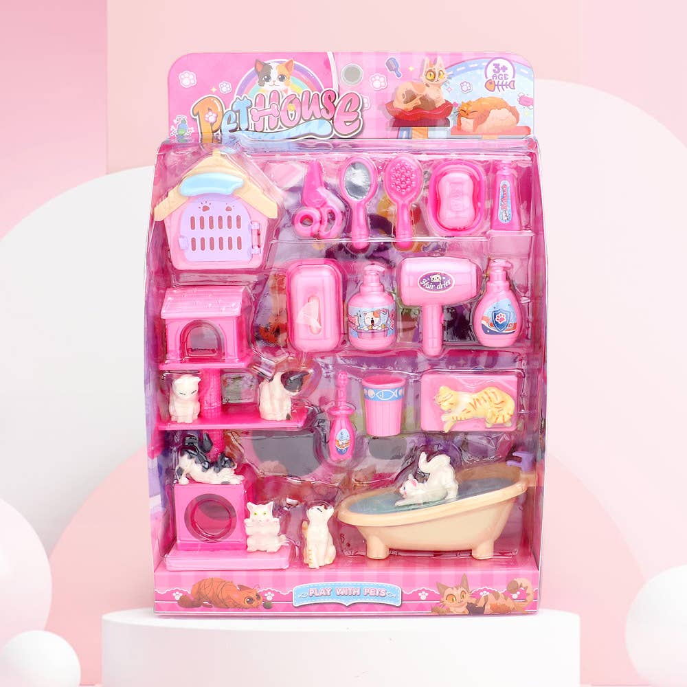 Sensibling Corp. - Vente Lot de jouets – enfant - Ensemble de jeu cardé Mini Pet House0