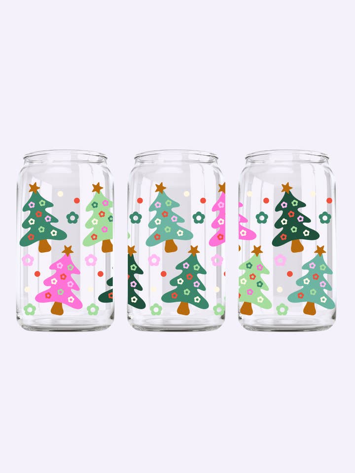 Christmas 16oz Glass Cup for wholesale by Seven hearts shop