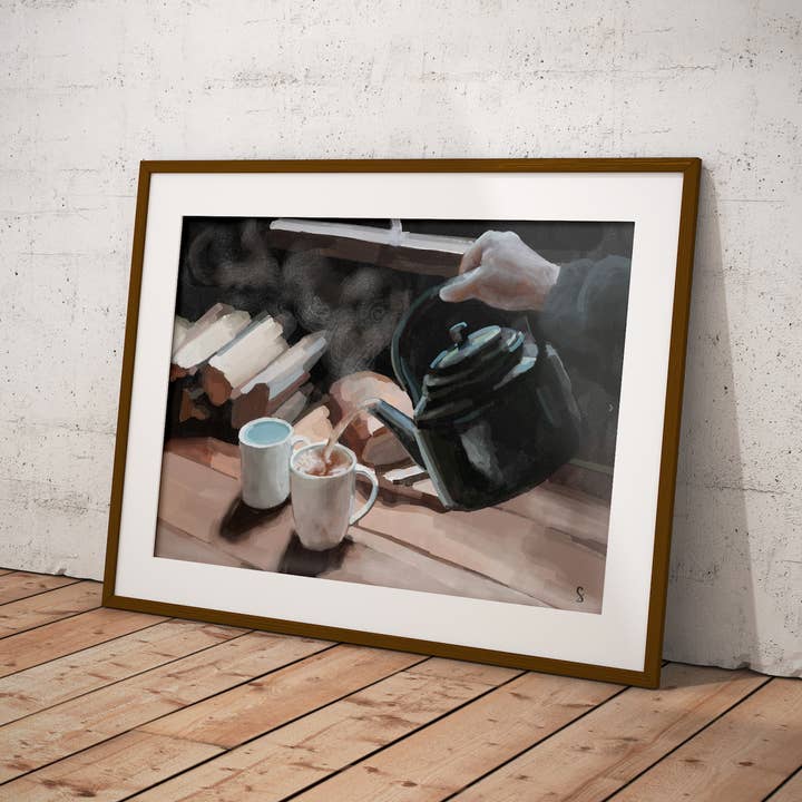 Une bouilloire confortable pour la vente par Sydney Brooke Art