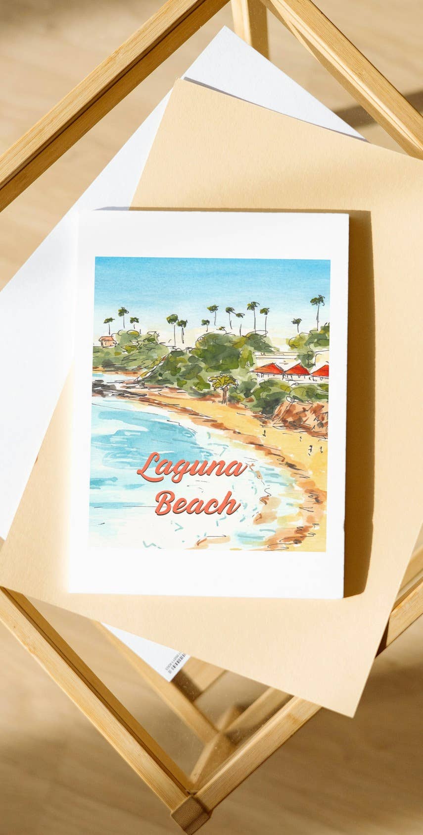 Maria Langgle - Wholesale Everyday Greeting Card - Laguna Main Beach Folded Greeting Card with Envelope 5x7 5